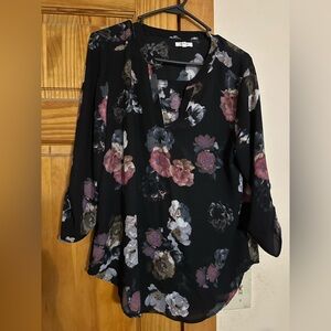 Maurices Black Floral Blouse